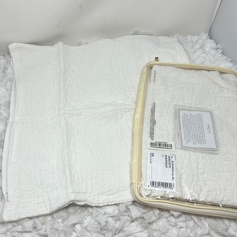 Frette Conchiglia Boutis Decorative Set Of 2 Sham 20” X 20”Ivory (Just Sham)